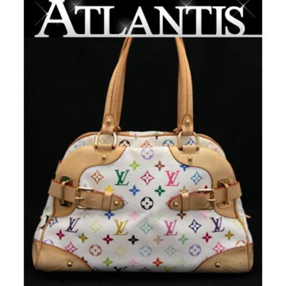 Louis Vuitton Claudia Handbag Shoulder Bag Multicolor White